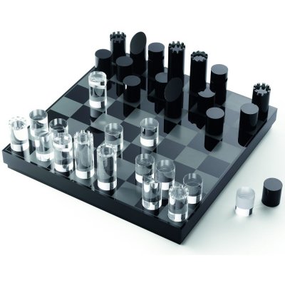 Skleněné šachy YAP Philippi 28 cm černé – Zboží Živě