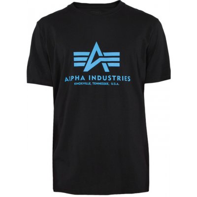 Alpha Industries tričko Basic t-shirt černá modrä – Zboží Mobilmania