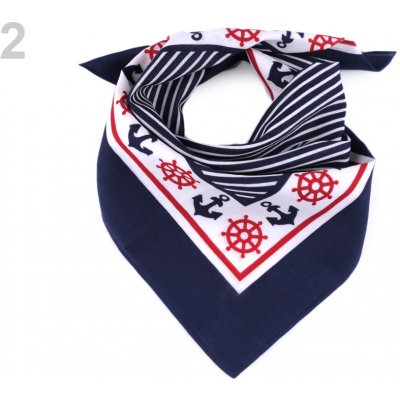 Bavlněný šátek s kotvami modrá pařížská – Zboží Mobilmania