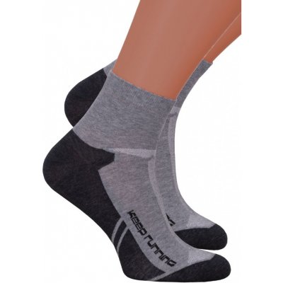 STEVEN Chlapecké kotníkové ponožky 054/211 grey / nero