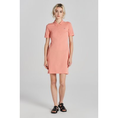 GANT SLIM SHIELD SS PIQUE POLO DRESS růžová – Zboží Dáma