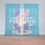 Sablio Záclony Prasátko Pepina Vločka: 2ks 150x250cm – Hledejceny.cz
