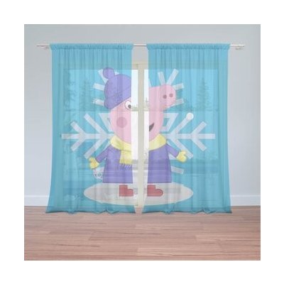 Sablio Záclony Prasátko Pepina Vločka: 2ks 150x250cm – Hledejceny.cz