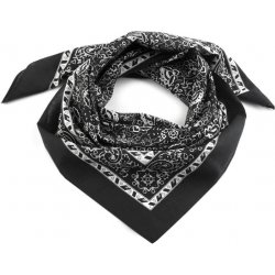 Dámský šátek černý kašmírový vzor