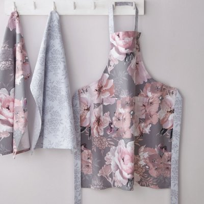 Catherine Lansfield Dramatic Floral zástěra růžová/šedá – Hledejceny.cz
