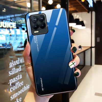 Pouzdro AC mobile skleněné Realme 8 Pro modré-černé – Zboží Mobilmania