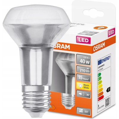 Osram LED žárovka E27 R63 2,6W = 40W 210lm 2700K Teplá bílá