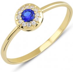 Lillian Vassago Zlatý prsten se safírem a zirkony LLV22 GR019YS