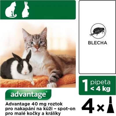 Advantage Spot-on pro malé kočky a králíky 40 mg 4 x 0,4 ml – Sleviste.cz