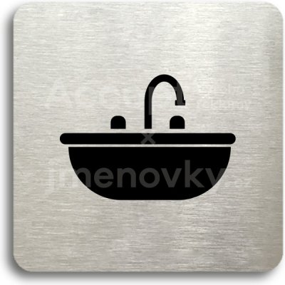 ACCEPT Piktogram koupelna - stříbrná tabulka - černý tisk bez rámečku – Sleviste.cz