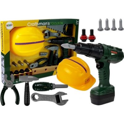 LEANToys Dětská sada nářadí se žlutou helmou – Zboží Dáma
