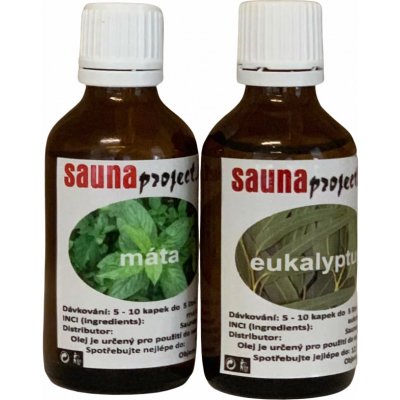 Saunaproject set esencí do sauna máta + eukalypt 50 ml – Zbozi.Blesk.cz