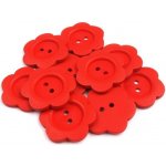 Knoflík dřevěný dekorační červený 50mm – Hledejceny.cz