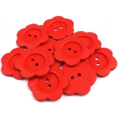 Knoflík dřevěný dekorační červený 50mm – Hledejceny.cz