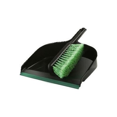 Masta zametací sada plastová lopatka s gumovou hranou + smetáček černo zelená – Zboží Dáma