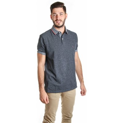 Tommy Hilfiger pánské tmavě modré melírované polo Oxford 403 – Zbozi.Blesk.cz