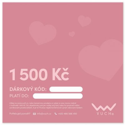 VUCH Elektronický dárkový poukaz v hodnotě 1500 Kč – Zboží Dáma