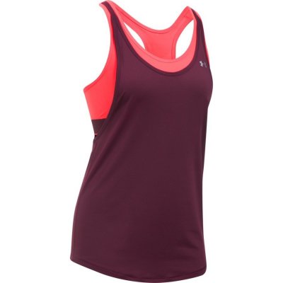 Under Armour HG Armour 2 In 1 Tank Raisin Red Marathon Red Metallic Silver – Zboží Mobilmania