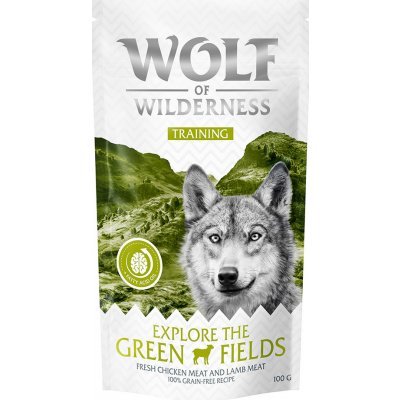Wolf of Wilderness Training Explore the Green Fields s kuřecím a jehněčím 3 x 100 g