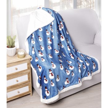 B.E.S. Dětská deka s beránkem Snowman modrá