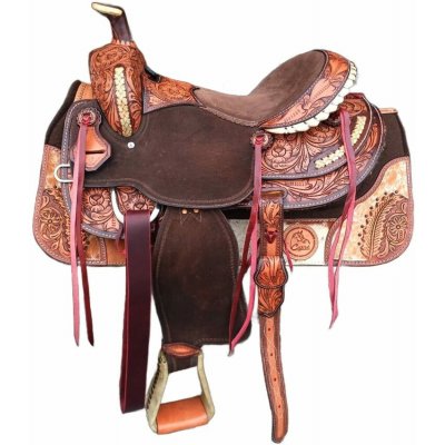 *W* Westernové sedlo Roper FQH/16+zadní podbřišník hnědá – Sleviste.cz