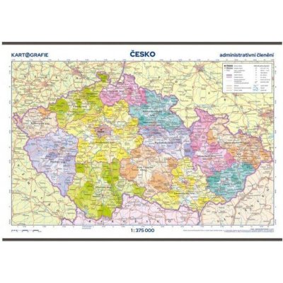 Česko – administrativní členění – školní nástěnná mapa – Zboží Mobilmania