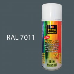 TECH AEROSOL Univerzální akrylová barva ve spreji 400 ml RAL 7011 ocelová šedá lesk