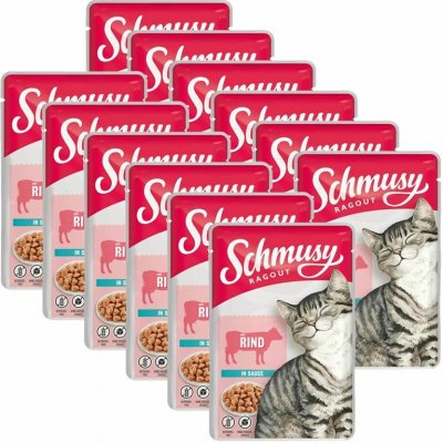 Schmusy Ragú hovězí v omáčce 12 x 100 g – Hledejceny.cz
