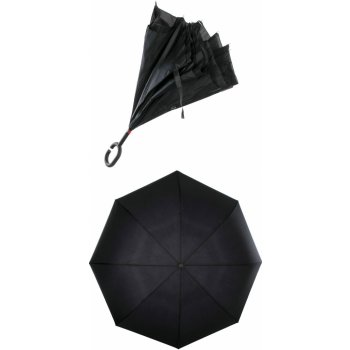 Obrácený holový deštník s dvojitým potahem v černé barvě černá