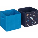 Atmosphera for Kids boxy Vesmír 2 ks modré 29x29x29 cm – Zboží Dáma