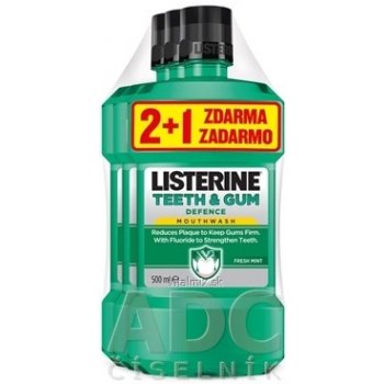 Listerine Teeth & Gum Defence ústní voda 500 ml 3 ks