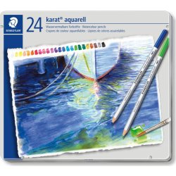 Staedtler 20715 sada kovová krabička akvarelové Karat 24 ks