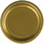 PartyDeco Papírové talířky zlaté metalické, 23 cm – Zboží Dáma