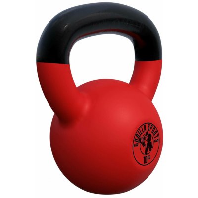 Gorilla Sports kettlebell pogumovaný povrch, 10 kg – Zboží Mobilmania