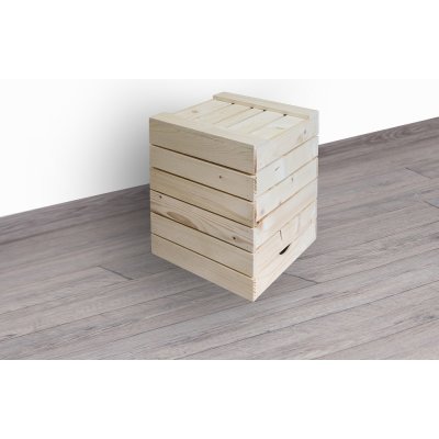 ČistéDřevo Dřevěná bedýnka sedák 30x35x30 cm – Zboží Mobilmania