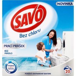 Příslušenství k Savo White bez chloru prací prášek na bílé prádlo 20 PD 1,4  kg - Heureka.cz