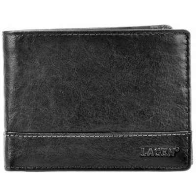 Lagen Pánská kožená peněženka Black V 76 T černá – Zboží Mobilmania