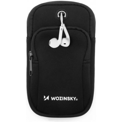 AppleMix Sportovní pouzdro na ruku WOZINSKY pro Apple iPhone - reflexní - látkové - černé – Sleviste.cz