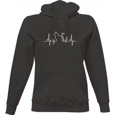 Dámská mikina s kapucí Žít pro kočky červená – Zboží Dáma