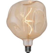 creative cables Zlatá LED žárovka deformovaná G180, spirálové vlákno 5W E27 stmívatelná 1800K