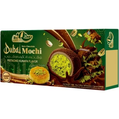 Qlove Japonské Koláčky Dubai Chocolate & Pistachio Kunafa Deluxe Mochi 45 g – Zboží Dáma
