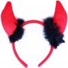 Karnevalový kostým Čertovské rohy červené s černými chlupy