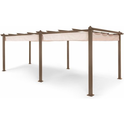 Blumfeldt Pantheon Rust, pergola, hliníkové hranaté trubky, 3 x 6 m, 6 rohových sloupů, voděodolná (GDW8-PaRust3x6-BR-BE) – Zboží Dáma