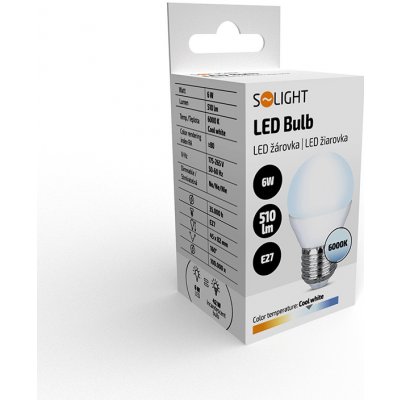 Solight žárovka LED G45 E27 6W bílá studená – Zboží Živě