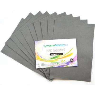 vytvarnehracky.cz Filc - 10 ks, Šedý, A4, 180 g – Hledejceny.cz