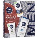 Nivea Men Face Sensitive Pleťový krém Sensitive OF15 75 ml + Čisticí gel sensitive 100 ml + sprchový gel Sensitive 250 ml dárkové balení – Hledejceny.cz