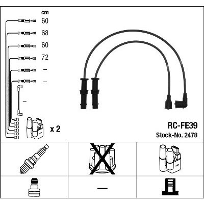 NGK Sada kabelu pro zapalování 2478 – Zboží Mobilmania