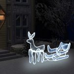 zahrada-XL Vánoční světelná dekorace vyplétaný sob se sáněmi 432 LED