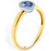Prsteny Savicki zásnubní prsten dvoubarevné zlato modrý safír diamanty SAV319 05 b szaf