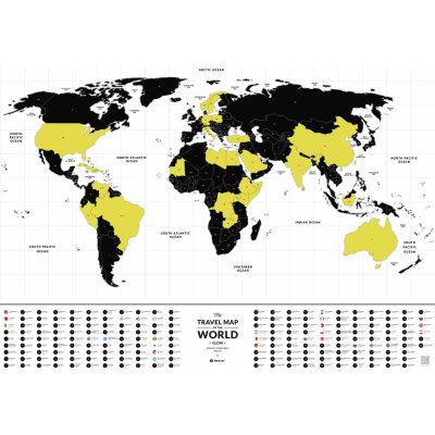 Světélkující stírací mapa světa – Zbozi.Blesk.cz